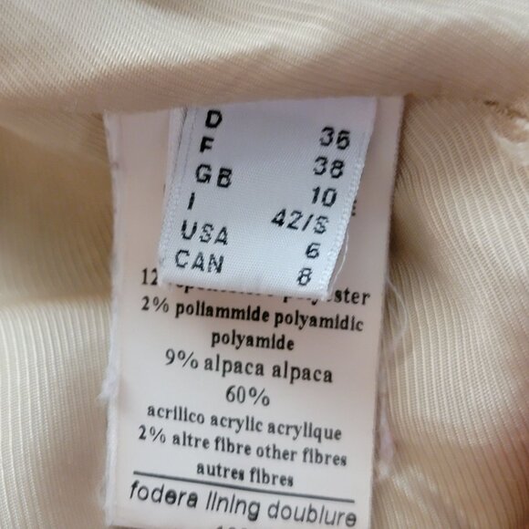 Ottod'Ame Red Stripe Blanket Coat Womens 6 Cozy Wool Vintage Winter Old Money - Picture 6 of 8